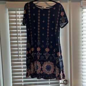 Blue patterned dress